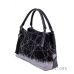 Купить женскую сумку черную из замши на три отделения с серебряной аппликацией - арт.59609_1